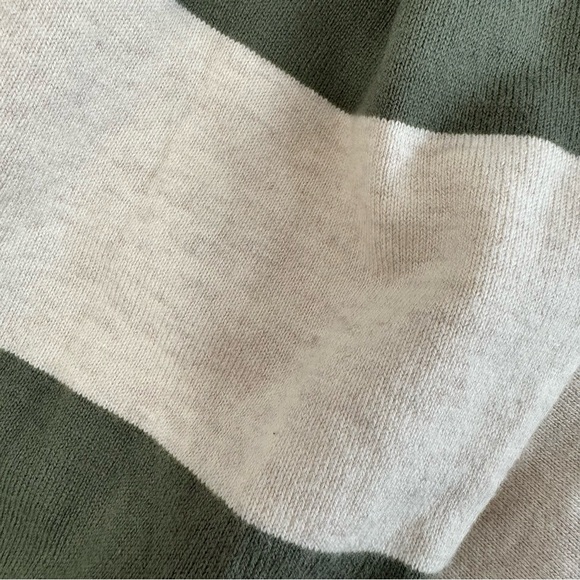 Aerie Oversized Striped Rugby Shirt NWOT size Small Cropped Olive Green - Picture 5 of 9